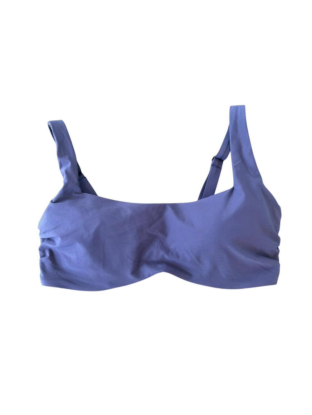 ATHLETA navy square neck Underwired bra cup bikini swim top 36 D-DD New
